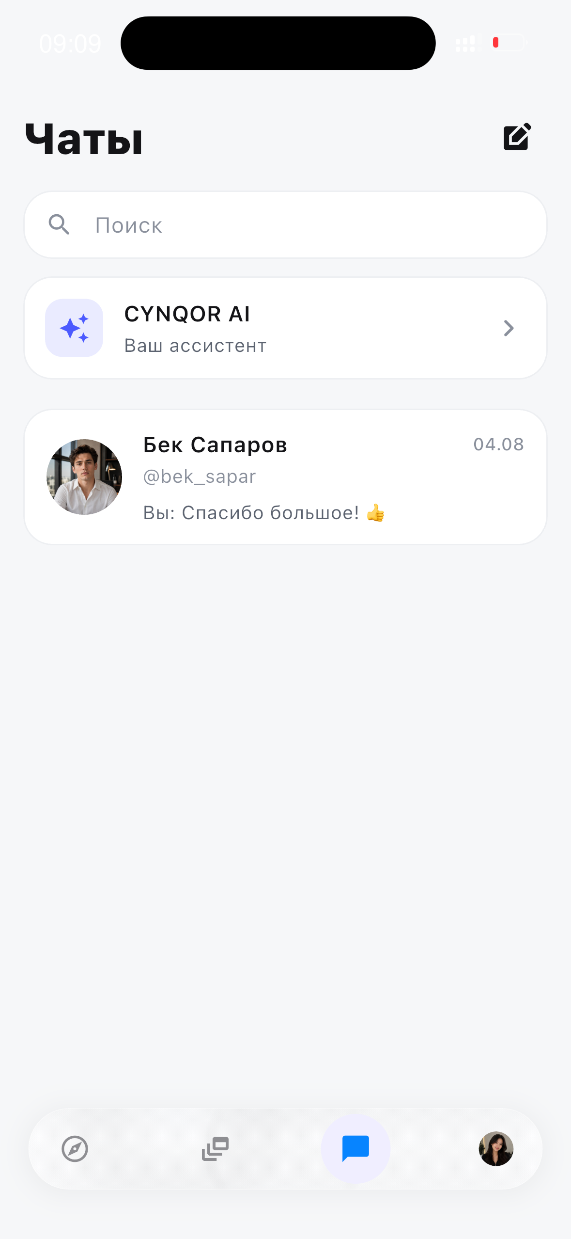 Список чатов CYNQOR
